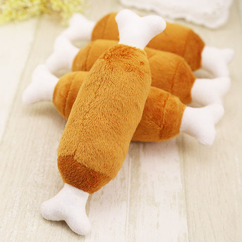 Squeaky Plush Chicken Leg
