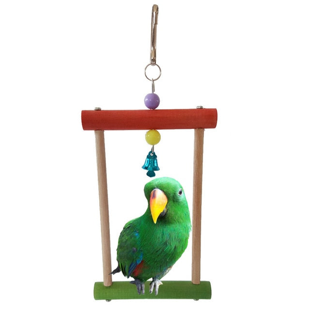 Wooden Parrot Swing